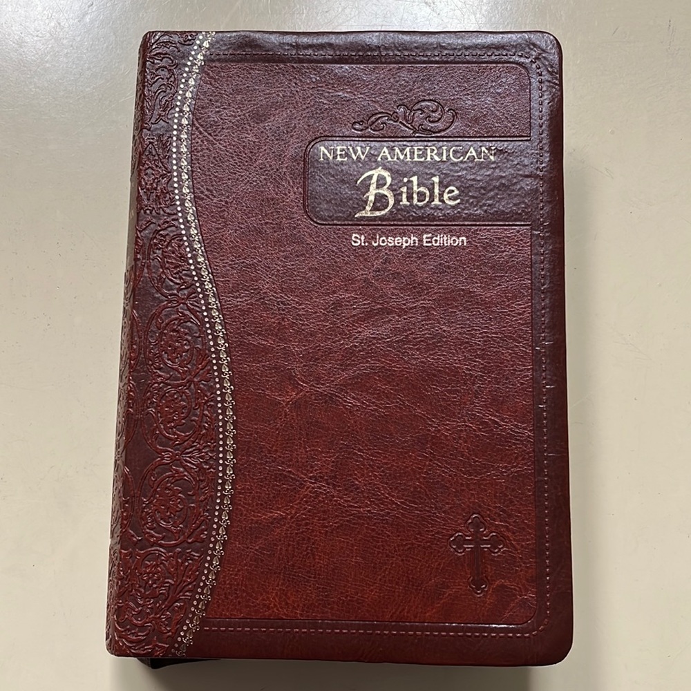 New American Bible Saint Joseph Edition Embossed Leather Color Illustrations